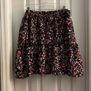 NWT Loralette Black Skirt with Red Floral Design 3X
